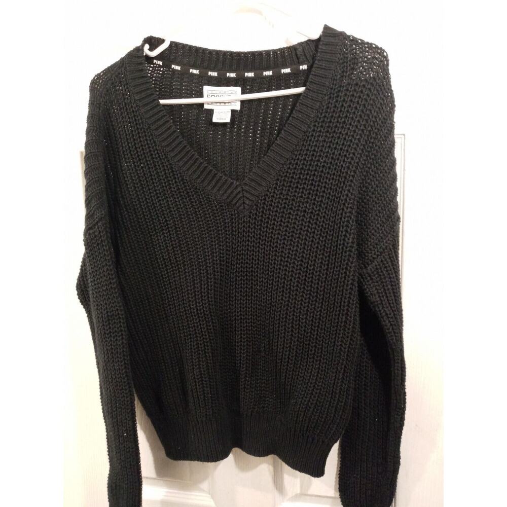 Victoria's Secret Love PINK Cotton Knit V Neck Sweater XS/XP